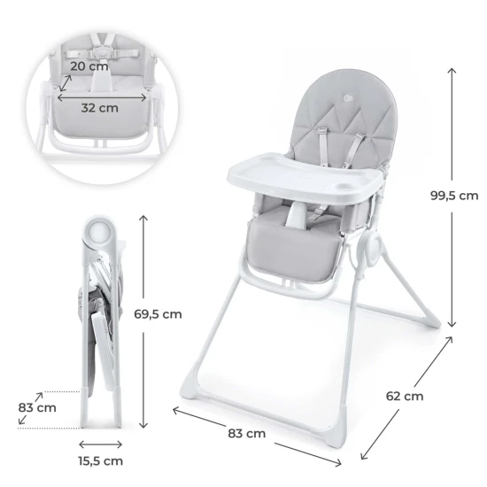 Hochstuhl Binci Light Grey Kinderkraft KHBINC00LGR0000