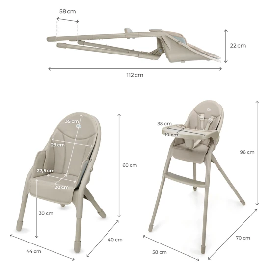 Hochstuhl Dinnly 2in1 Beige Kinderkraft KHDINN00BEG0000