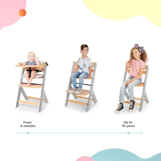 Hochstuhl Enock gepolstert Grey wooden, Premium Hochstuhl Enock gepolstert Grey wooden, Premium Kinderkraft KHENOC0PGRY0000