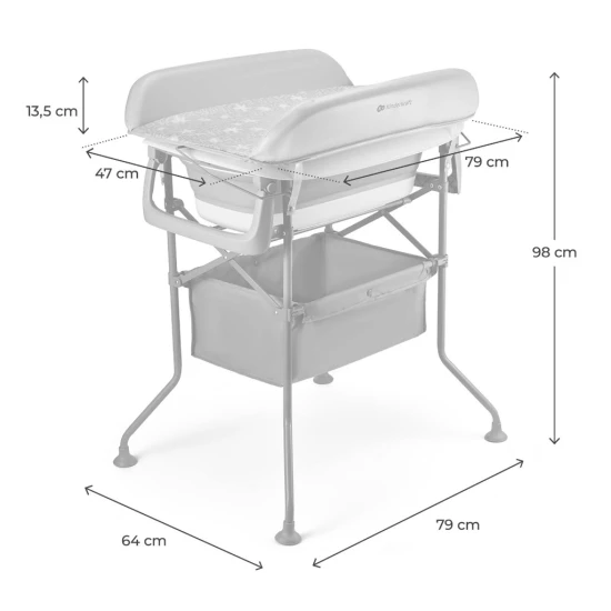Wickeltisch mit Wanne Bubbly Grey Kinderkraft KABUBB00GRY0000