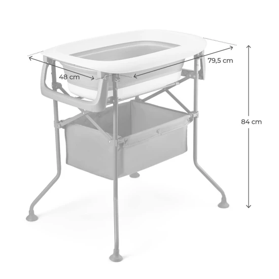 Wickeltisch mit Wanne Bubbly Grey Kinderkraft KABUBB00GRY0000