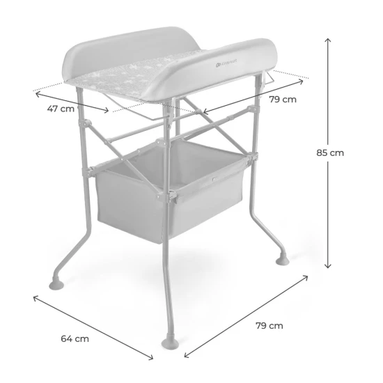 Wickeltisch mit Wanne Bubbly Grey Kinderkraft KABUBB00GRY0000