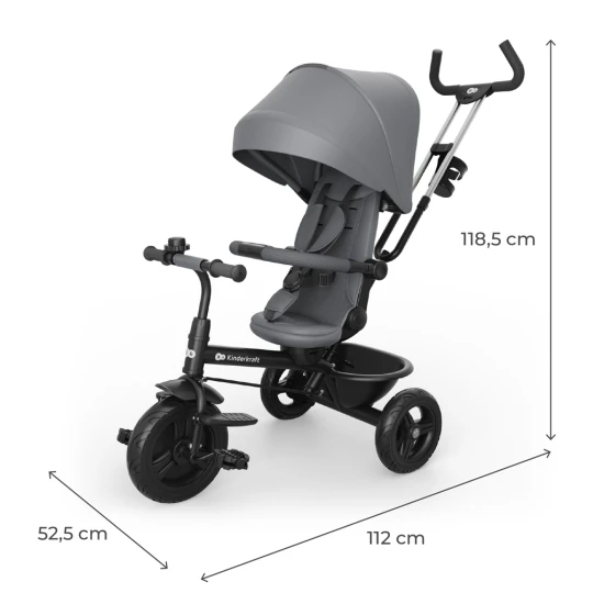 Dreirad Aston 2 Plus Grey, 9m+ Dreirad Aston 2 Plus Grey, 9m+ Kinderkraft KRASTO02GRYPL00