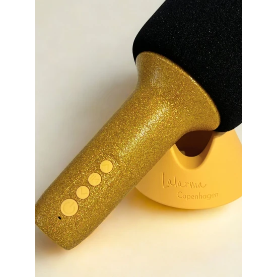 Goldenes Mikrofon Glitter Grove Gold – Bluetooth-Mikrofon mit Glitzer, Stimmeffekten und Spaß für Kinder.