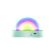 Die tanzende Regenbogenlampe in Mintfarbe wechselt im Rhythmus der Musik ihre Farben.