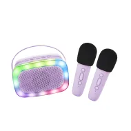 Bluetooth Karaoke Partyset + 2 Mikrofone Lila