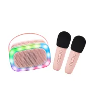 Bluetooth Karaoke-Party-Set + 2 Mikrofone rosa