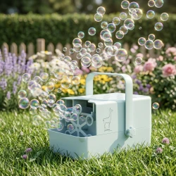 Blaue Seifenblasenmaschine