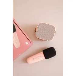 Bluetooth Karaoke-Set Mikrofon und Lautsprecher Pink