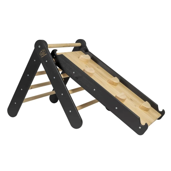 Holzleiter mit Rutsche und Kletterwand 2in1 Holzleiter mit Rutsche und Kletterwand 2in1 – MeowBaby