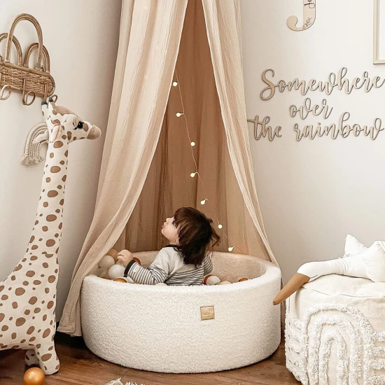 Rundes Bällebad 90 cm Boucle – MeowBaby BBFM000