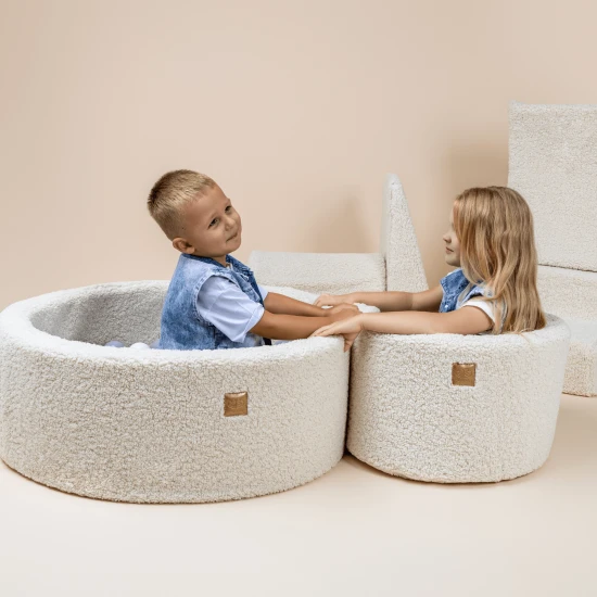 Rundes Bällebad 90 cm Boucle – MeowBaby BBFM000