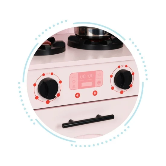 Holzspielküche für Kinder mit Backofen, Kochplatten und Mikrowelle Holzspielküche für Kinder mit Backofen, Kochplatten und Mikrowelle – MeowBaby MWOKN049