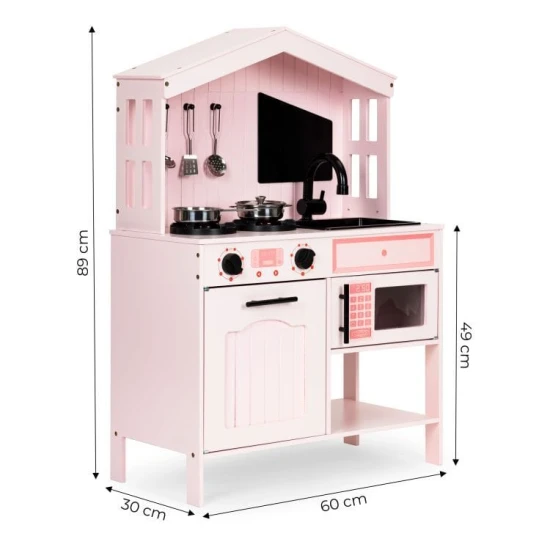 Holzspielküche für Kinder mit Backofen, Kochplatten und Mikrowelle Holzspielküche für Kinder mit Backofen, Kochplatten und Mikrowelle – MeowBaby MWOKN049