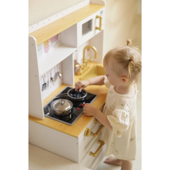 Große Holzspielküche für Kinder mit Licht und Sound Große Holzspielküche für Kinder mit Licht und Sound – MeowBaby MWOKN0116DL