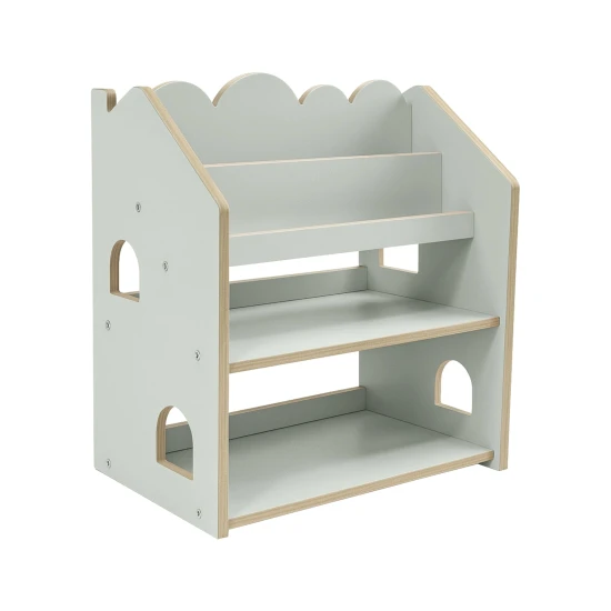 Montessori-Bücherregal in Hausform aus MDF – MeowBaby MWORK048