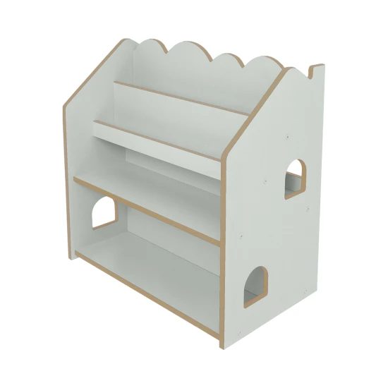 Montessori-Bücherregal in Hausform aus MDF – MeowBaby MWORK048