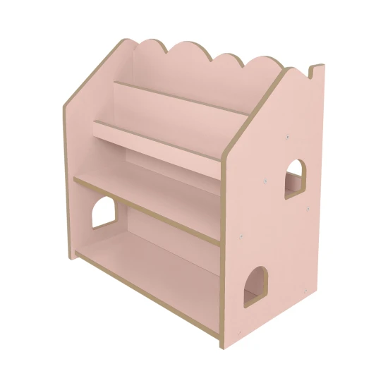 Montessori-Bücherregal in Hausform aus MDF – MeowBaby MWORK048