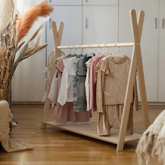Kinder-Garderobe aus Holz Tipi Hanger klein – MeowBaby WTHSW01