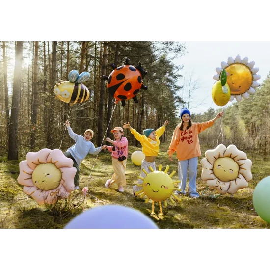 Folienballon in Form einer zartrosa Blume mit einem Durchmesser von 104 cm