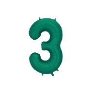 Ballon Zahl 3 Dunkelgrün 86 cm