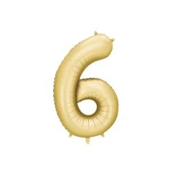 Ballon Zahl 6 Golden 86 cm