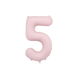 Ballon Zahl 5 Pastellrosa 86 cm