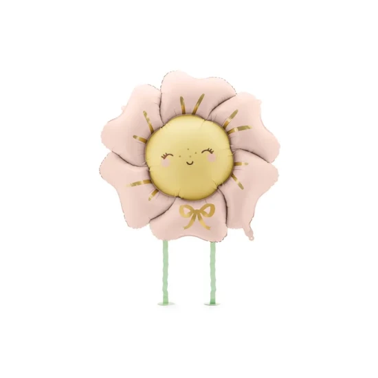 Folienballon in Form einer zartrosa Blume mit einem Durchmesser von 104 cm