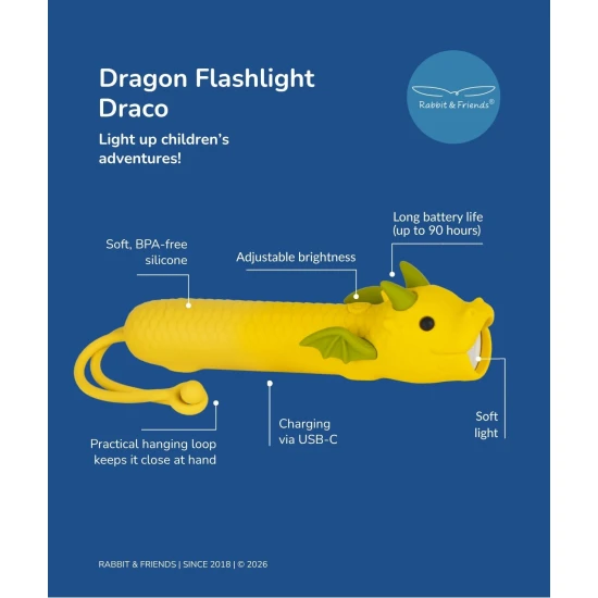 Rabbit and Friends Kinder-Taschenlampe Drache