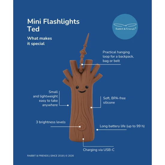 Rabbit and Friends Kinder-Mini-Taschenlampe Baum Ted