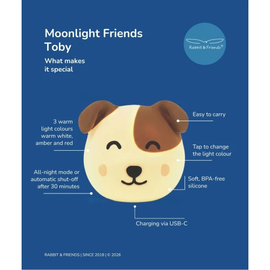 Rabbit and Friends Kinder-Nachtlicht Hund Toby Rabbit and Friends Kinder-Nachtlicht Hund Toby