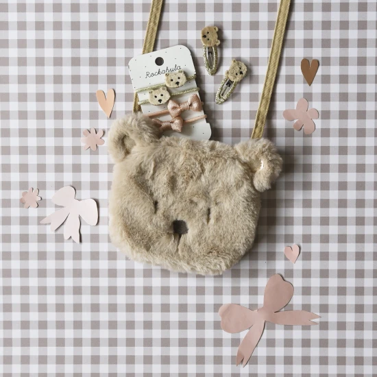 4er-Set Haarbänder mit Teddybär- und Schleifenmotiven, ideal für Kinder