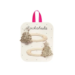 Haarspangen Weihnachtsbaum Gold 2 Stück