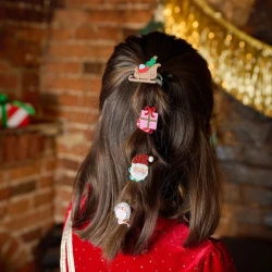Haargummis Fröhlicher Weihnachtsmann 4 Stk. Haargummis Fröhlicher Weihnachtsmann 4 Stk.