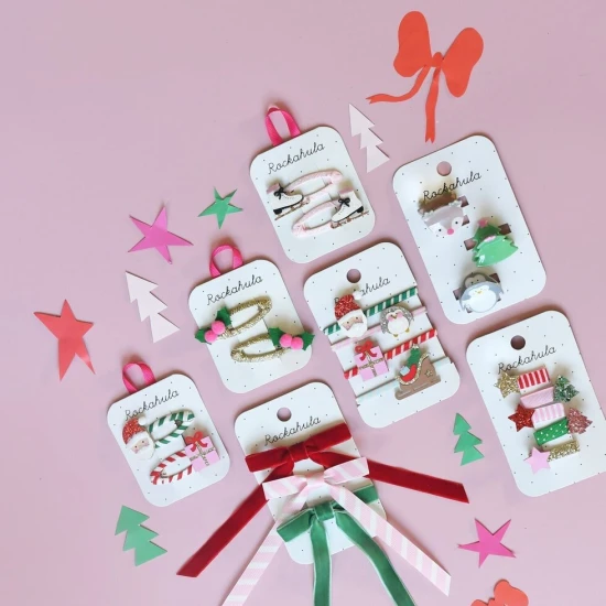 Haargummis Fröhlicher Weihnachtsmann 4 Stk. – Rockahula Kids X580