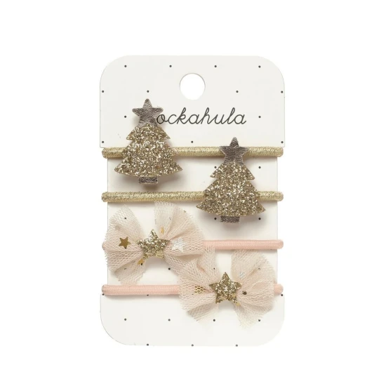 Haargummis Goldene Weihnachtsbäume 4 Stk. – Rockahula Kids X591