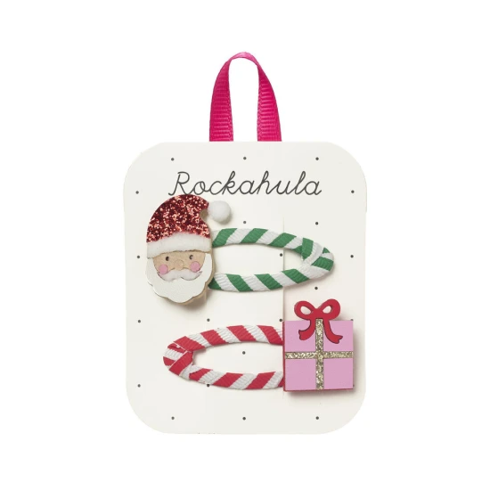 Haarspangen Fröhlicher Weihnachtsmann 2 Stk. – Rockahula Kids X579