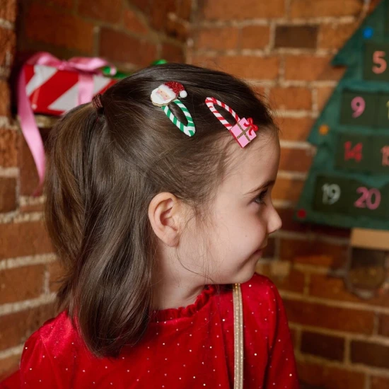 Haarspangen Fröhlicher Weihnachtsmann 2 Stk. – Rockahula Kids X579