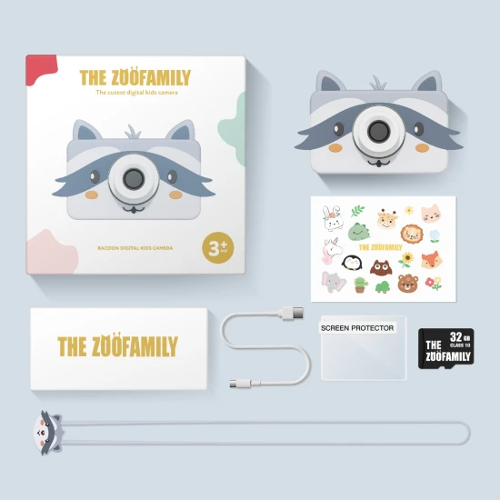 Digitaler Kinderfotoapparat Zoo Friends Waschbär Zoofamily
