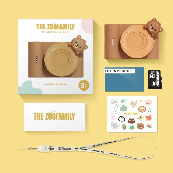 Kinderkamera mit Selfie-Kamera zum Thema Tiere.