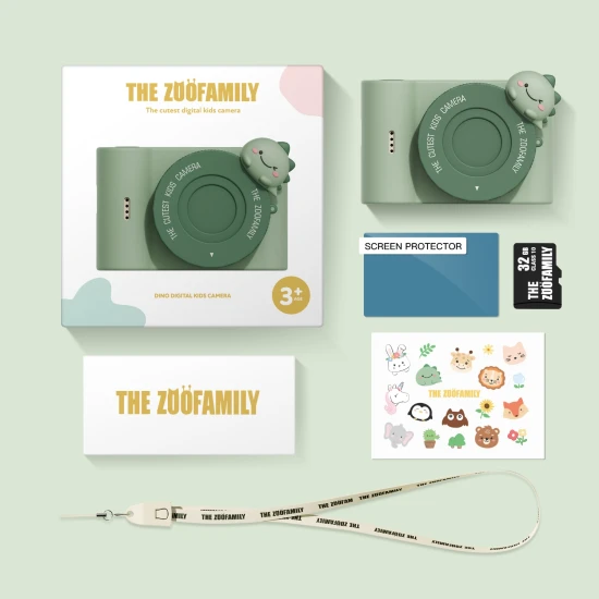 Kinderkamera mit Selfie-Kamera zum Thema Tiere.