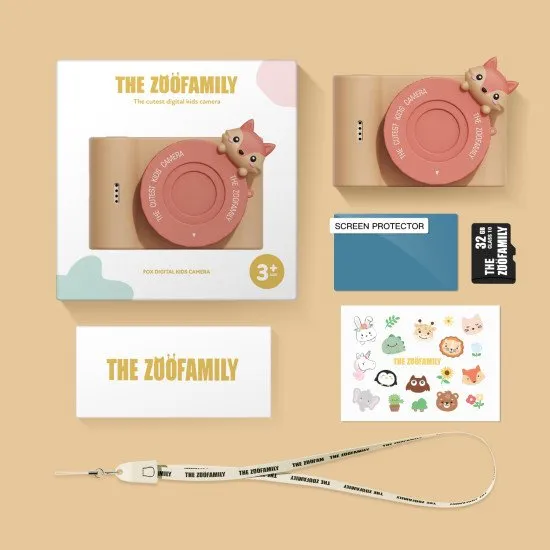 Kinderkamera mit Selfie-Kamera zum Thema Tiere.