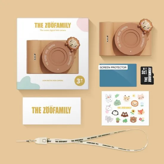 Kinderkamera mit Selfie-Kamera zum Thema Tiere.