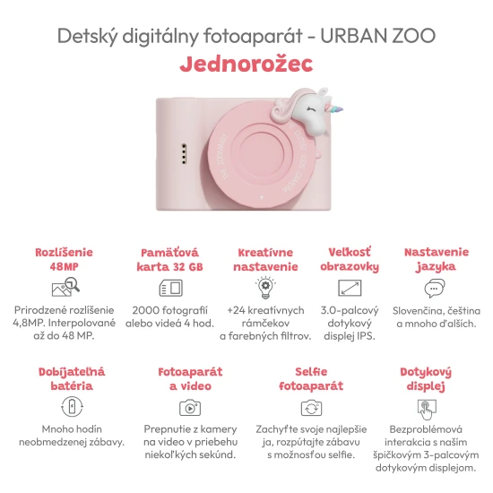 Kinderkamera mit Selfie-Kamera zum Thema Tiere.