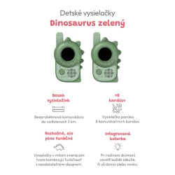 Kinder Walkie-Talkies Dinosaurier grün 2 Stück
