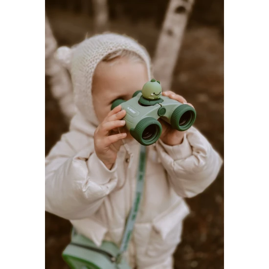 Kinderfernglas Zoo Eyes in Dinosaurierform mit grünem Design und 8-facher Vergrößerung