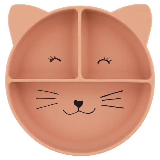 Kindersilikonteller mit Saugnapf Katze