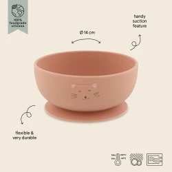 Kindersilikonschüssel mit Saugnapf Katze
