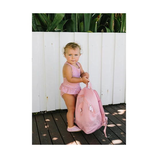 Sandfreier Strandrucksack Whale Pink