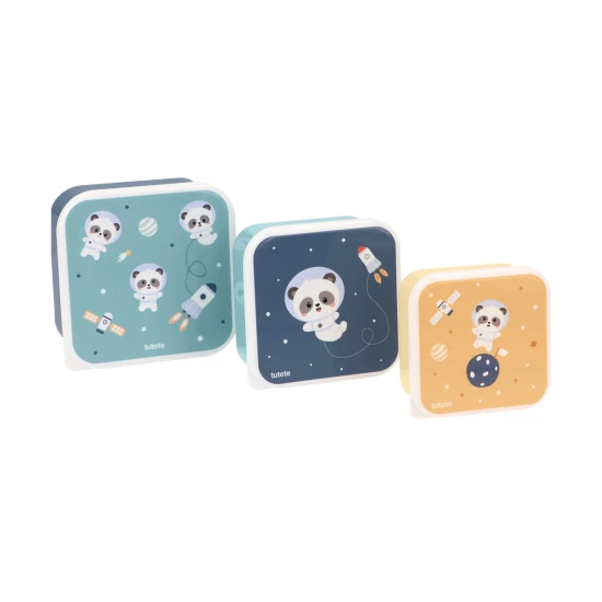 Tutete Snackdosen-Set 3 Stück Pandas im Weltall TT-108709